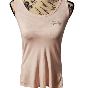 Calla by Carrie Underwood Pink Gray Racerback Tank Top Medium